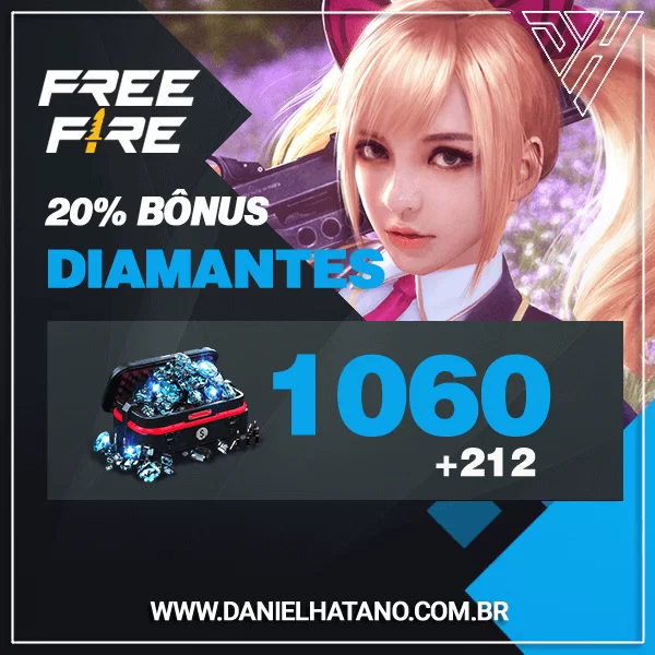 1.060 Free Fire Diamantes + Bônus - Código Digital - Playce