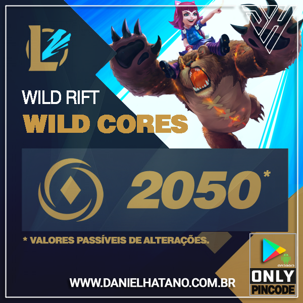 [ANDROID] League of Legends: Wild Rift | 1.890 Wild Cores  + 160 Bônus